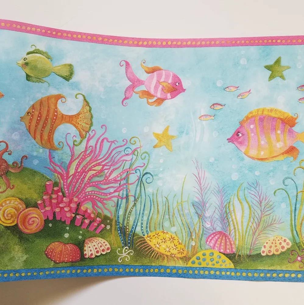Wallpaper Border Flirty Fun Fishes Kids Bathroom